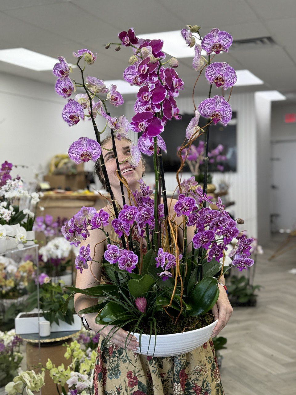 Orchids arrangements for decor in Dining room