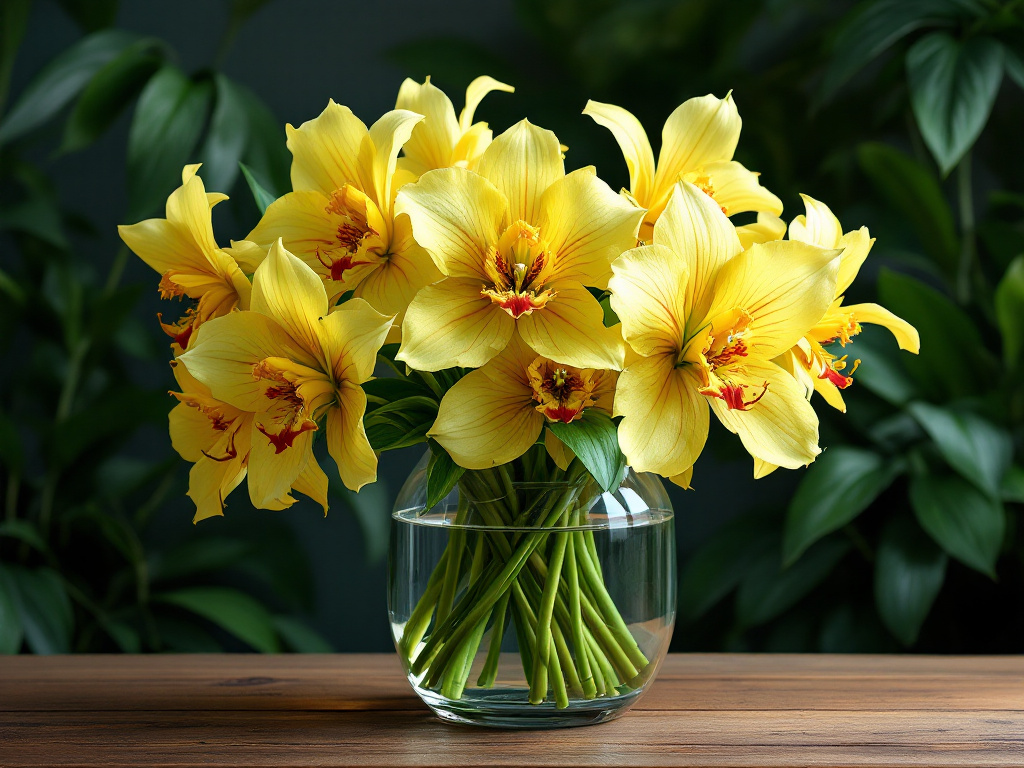 Cymbidium orchids in flower arrangements