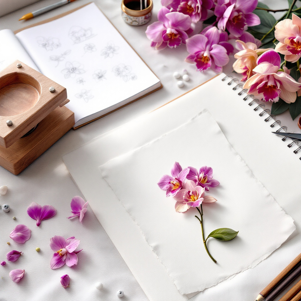 Pressed orchid Flower Art: A Beginner’s Tutorial