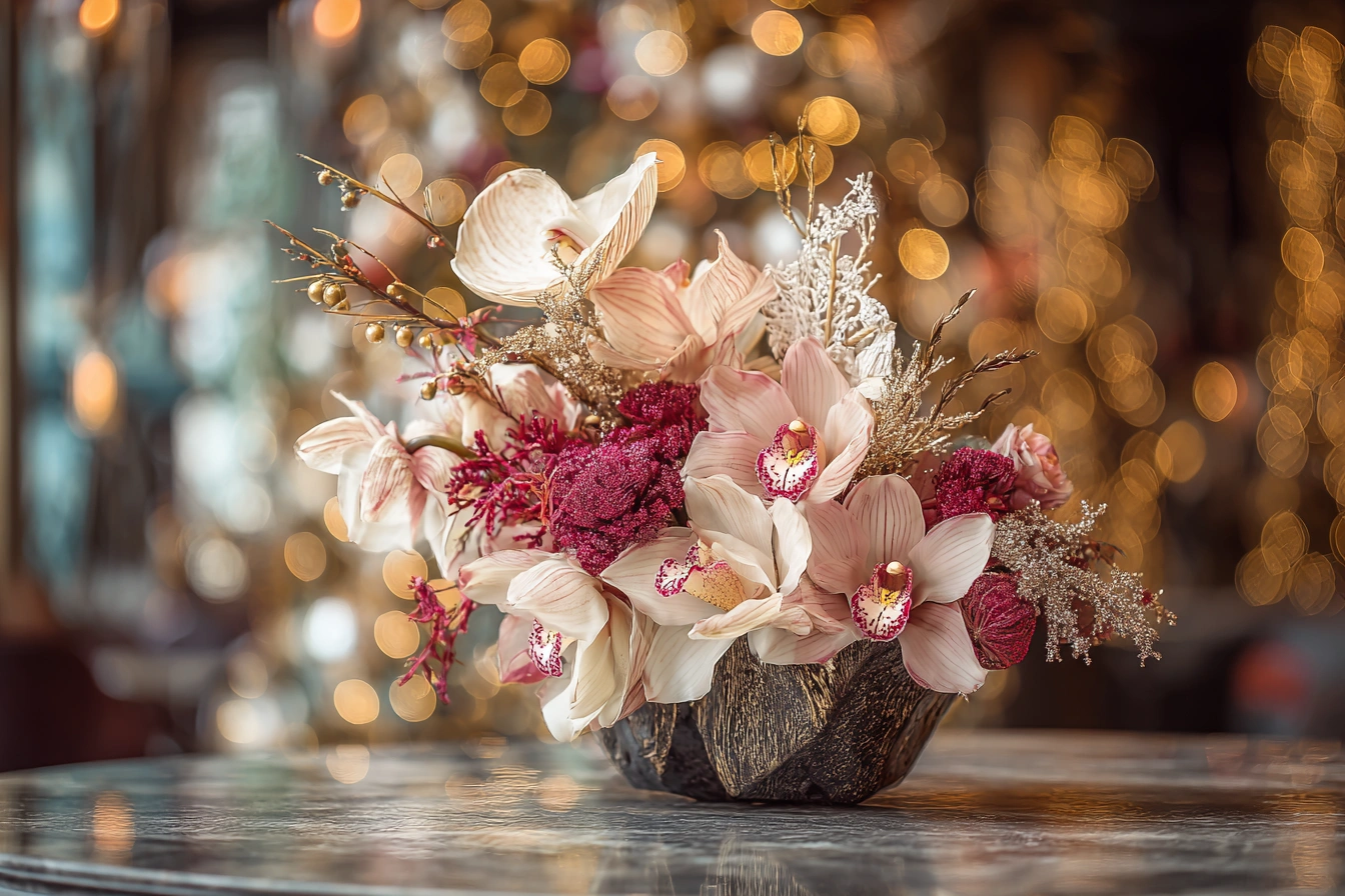Elegant Christmas Orchid Arrangements for Your Dining Table