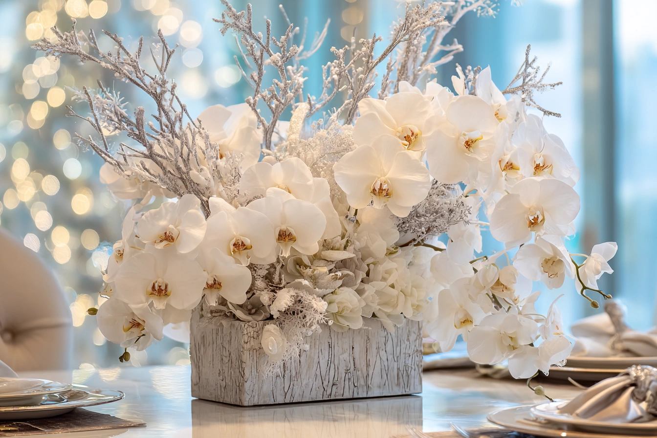 Elegant Christmas Orchid Arrangements for Your Dining Table